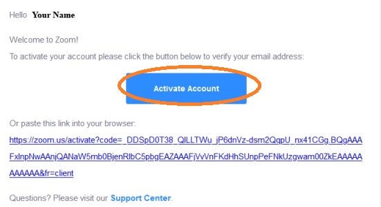 Zoom Activate Account Link